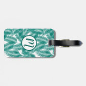 Groen Tropisch palm leest Patroon Bagagelabel (Achterkant horizontaal)