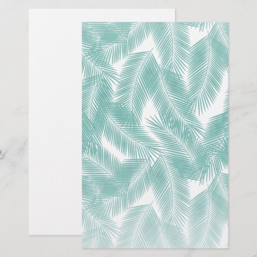 Groen Tropisch palm leest Patroon Briefpapier (Voorkant / Achterkant)