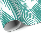 Groen Tropisch palm leest Patroon Cadeaupapier (Rol Hoek)
