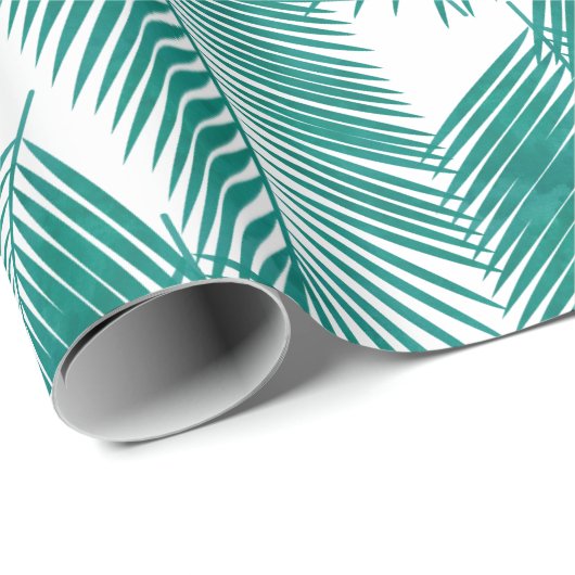 Groen Tropisch palm leest Patroon Cadeaupapier (Rol Hoek)