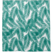 Groen Tropisch palm leest Patroon Douchegordijn (Voorkant)