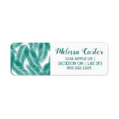 Groen Tropisch palm leest Patroon Etiket (Voorkant)