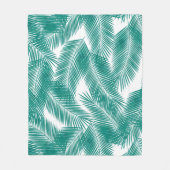 Groen Tropisch palm leest Patroon Fleece Deken (Voorkant)