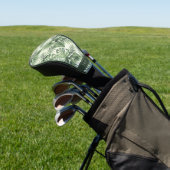 Groen Tropisch palm leest Patroon Golfheadcover (Insitu)