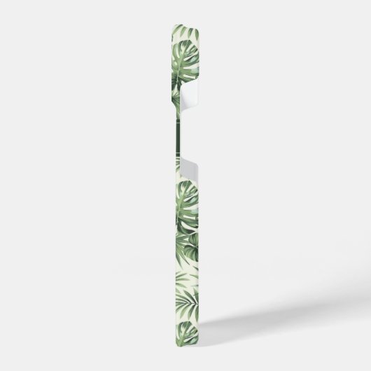 Groen Tropisch palm leest Patroon iPhone Hoesje (Linkerkant)