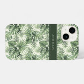 Groen Tropisch palm leest Patroon iPhone Hoesje (Achterkant horizontaal)