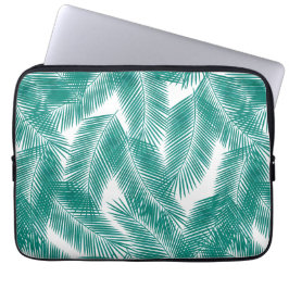 Groen Tropisch palm leest Patroon Laptop Sleeve