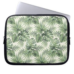 Groen Tropisch palm leest Patroon Laptop Sleeve