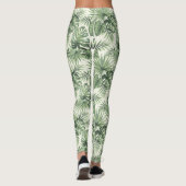 Groen Tropisch palm leest Patroon Leggings (Achterkant)