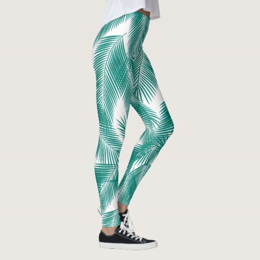 Groen Tropisch palm leest Patroon Leggings (Rechts)