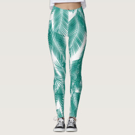 Groen Tropisch palm leest Patroon Leggings