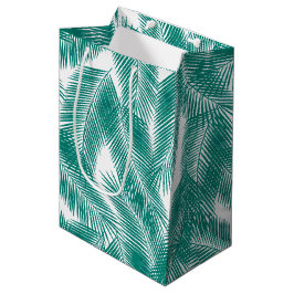 Groen Tropisch palm leest Patroon Medium Cadeauzakje