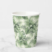 Groen Tropisch palm leest Patroon Papieren Bekers (Links)