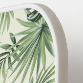 Groen Tropisch palm leest Patroon Pickleball Paddle (Links Detail)