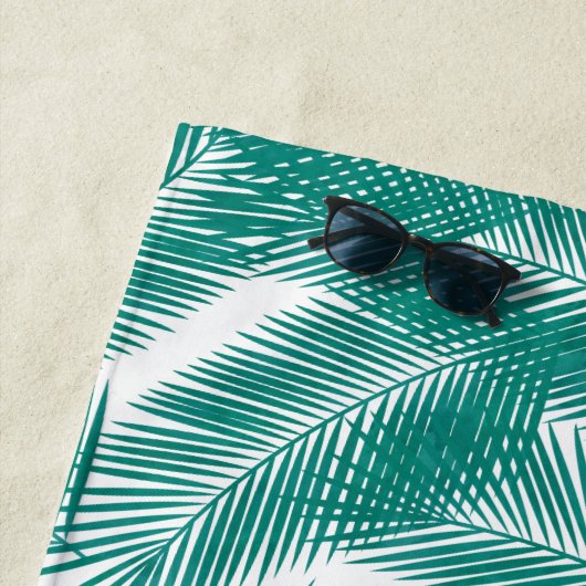 Groen Tropisch palm leest Patroon Strandlaken (In situ)