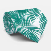 Groen Tropisch palm leest Patroon Stropdas (Opgerold)