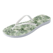 Groen Tropisch palm leest Patroon Teenslippers (Schuin)