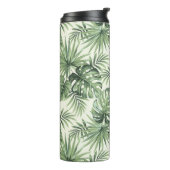Groen Tropisch palm leest Patroon Thermosbeker (Gedraaid links)