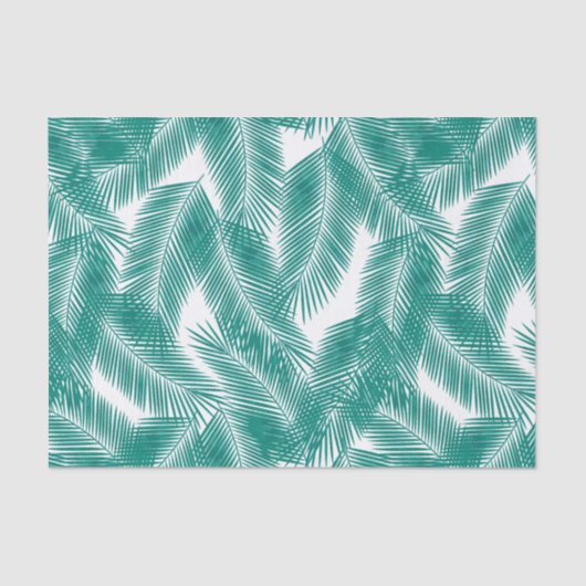 Groen Tropisch palm leest Patroon Tissuepapier (Voorkant)