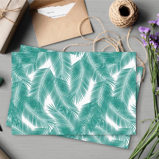 Groen Tropisch palm leest Patroon Tissuepapier