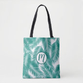 Groen Tropisch palm leest Patroon Tote Bag (Voorkant)