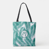 Groen Tropisch palm leest Patroon Tote Bag (Achterkant)