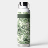 Groen Tropisch palm leest Patroon Waterfles (Achterkant)