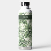 Groen Tropisch palm leest Patroon Waterfles (Links)