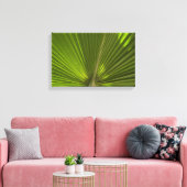 Groen tropisch palm rond canvas afdruk (Insitu (Woonkamer))