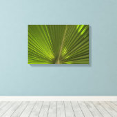 Groen tropisch palm rond canvas afdruk (Insitu (Houten vloer))