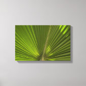 Groen tropisch palm rond canvas afdruk (Voorkant)