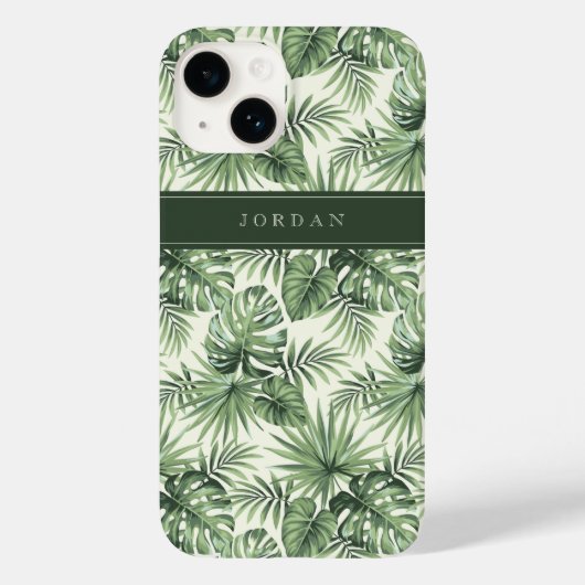 Groen Tropisch Palmblad Patroon Case-Mate iPhone Case (Achterkant)
