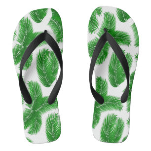 Groen Tropisch Palmblad Patroon Teenslippers