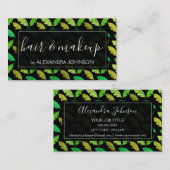 Groen tropisch palmboom bladpatroon visitekaartje (Voorkant / Achterkant)