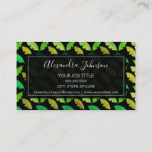 Groen tropisch palmboom bladpatroon visitekaartje (Achterkant)