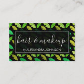 Groen tropisch palmboom bladpatroon visitekaartje (Voorkant)