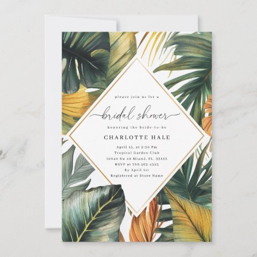 groen tropisch Vrijgezellenfeest Kaart (Voorkant)