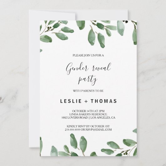 Groen Tropische Eucalyptus Geslacht Onthulling Par Kaart (Voorkant)