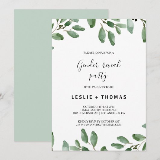 Groen Tropische Eucalyptus Geslacht Onthulling Par Kaart (Voorkant / Achterkant)