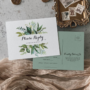 Groen Tropische Kalligrafie Menu Keuze Briefkaart