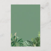 Groen Tropische Palm Bladeren Trouwreceptie Informatiekaartje (Achterkant)
