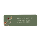 Groen Trouwadres Etiket (Voorkant)