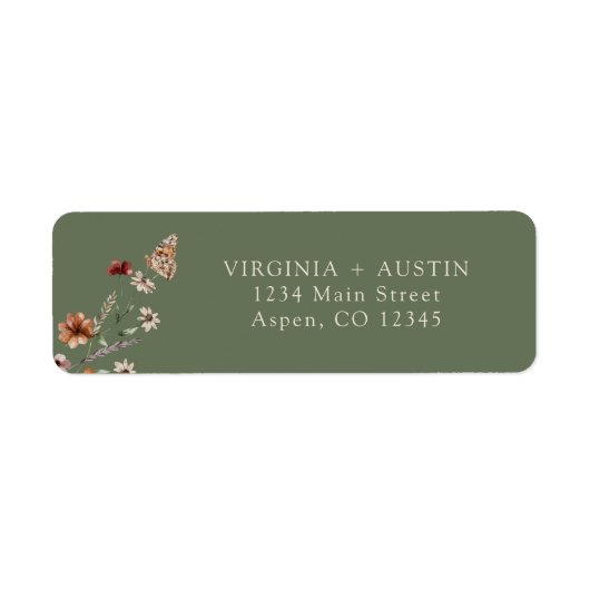 Groen Trouwadres Etiket (Voorkant)