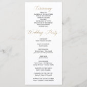 Groen Trouwprogramma - Ceremony Programma Programmakaart (Achterkant)