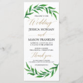 Groen Trouwprogramma - Ceremony Programma Programmakaart (Voorkant)