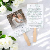 Groen Trouwprogramma Eucalyptus Waterverf Handwaaier