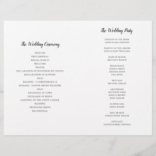 Groen trouwprogramma. herdenking van de zomerkerk (Achterkant)