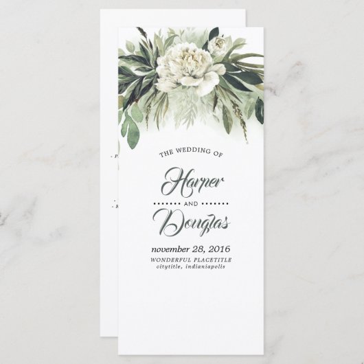 Groen Trouwprogramma's | Menu (Voorkant / Achterkant)