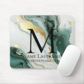 Groen Turkoois Monogram Muismat (Met muis)