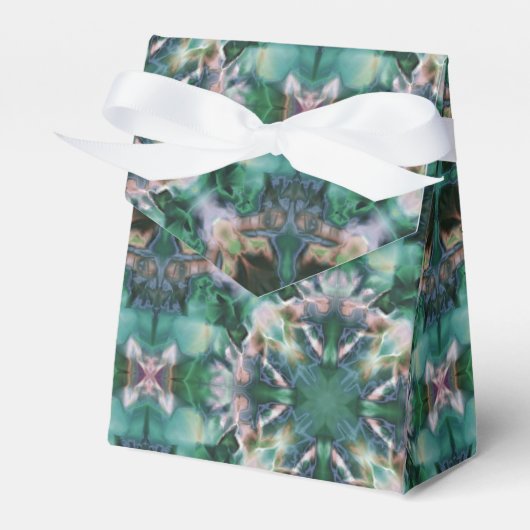 Groen-turkooisornament Bedankdoosjes (Voorkant Zijde)